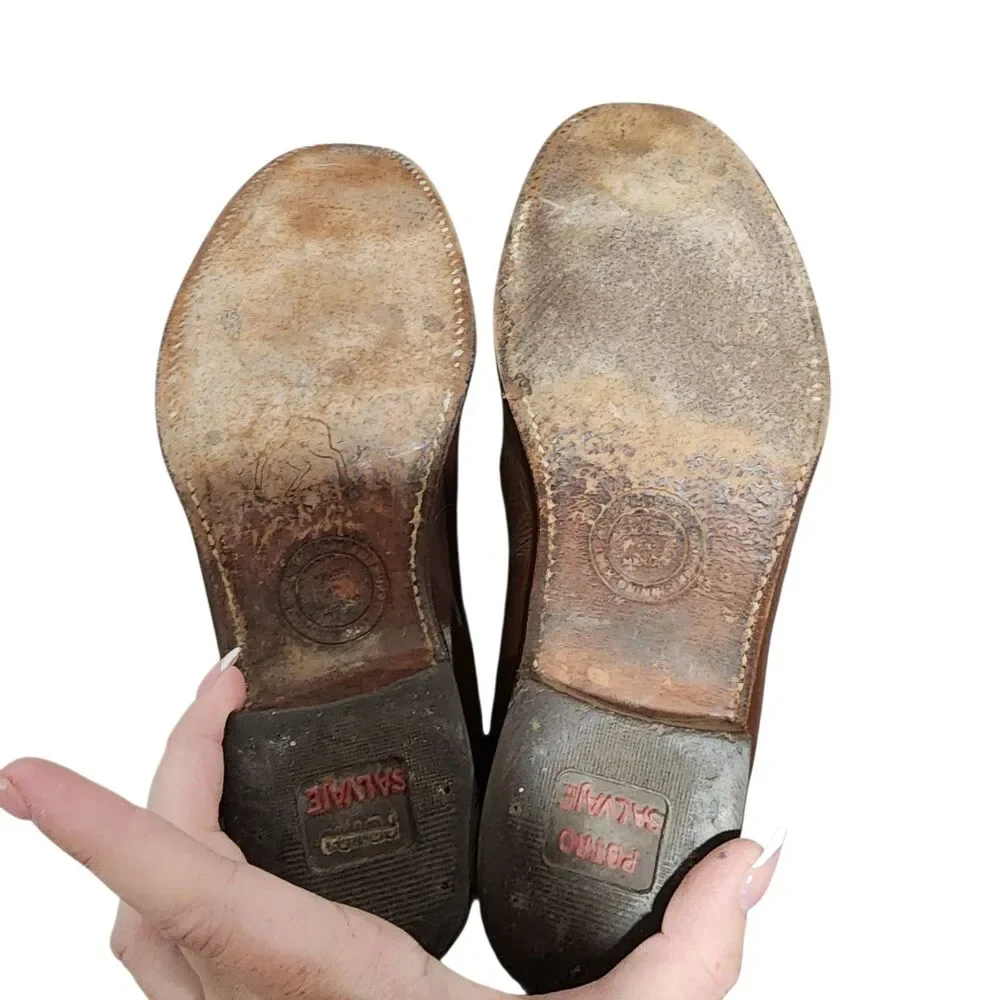 Potro Salvaje Brown Leather Ankle Boots Chelsea Western Riding Ranch‎ Boots